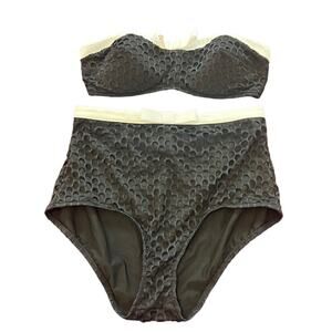Andres Sarda Two-piece Swimsuit Set Perforated designed Size 8/34C